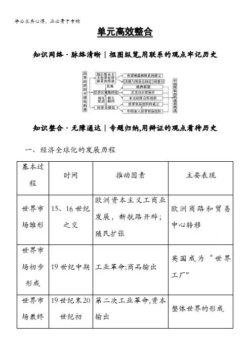 2018北师大版历史高考一轮复习第11单元单元高效整合含答案