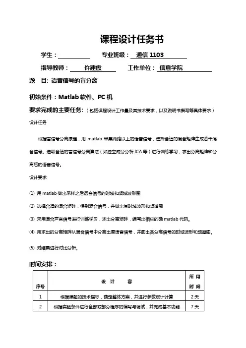 语音信号的盲分离
