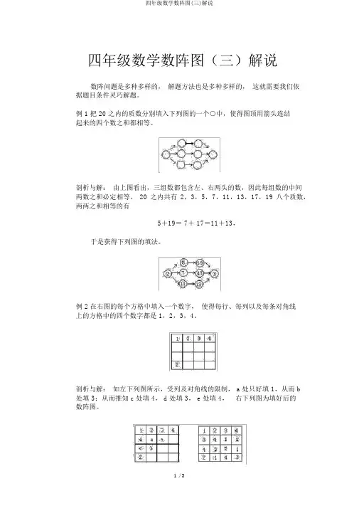 四年级数学数阵图(三)讲解