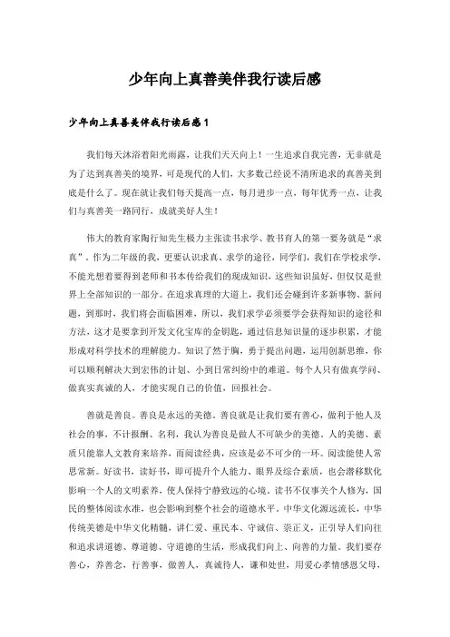 2024年少年向上真善美伴我行读后感