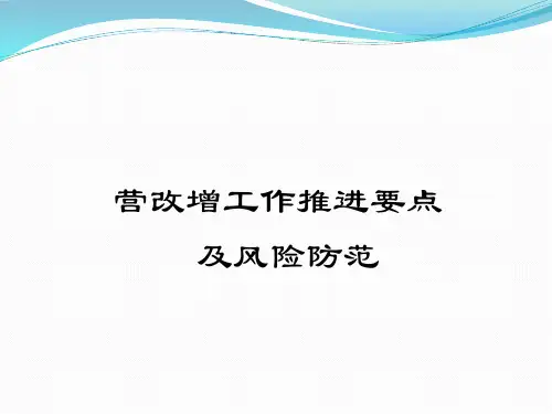 营改增工作推进要点及风险防范资料