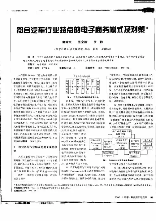 符合汽车行业特点的电子商务模式及对策