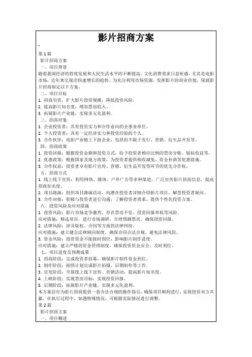 影片招商方案