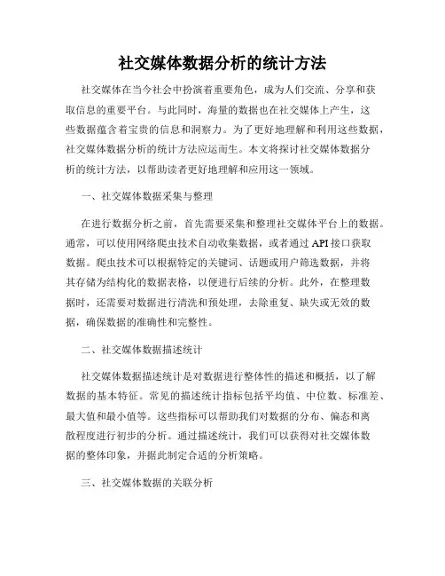社交媒体数据分析的统计方法