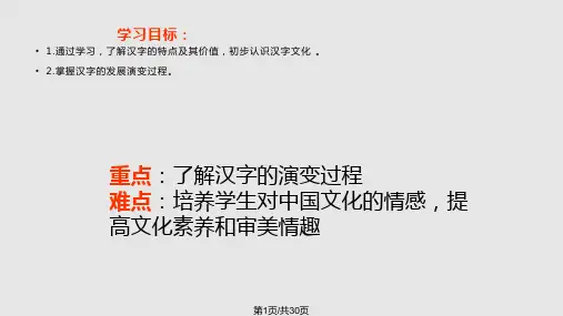 中国汉字的演变过程PPT课件