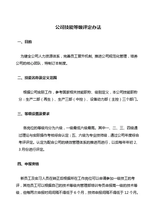 公司技术等级评定办法