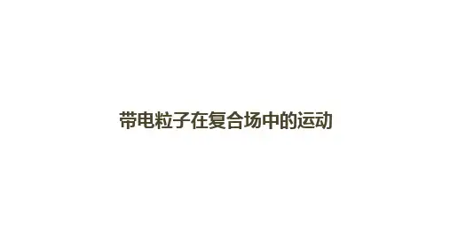 带电粒子在复合场中的运动课件