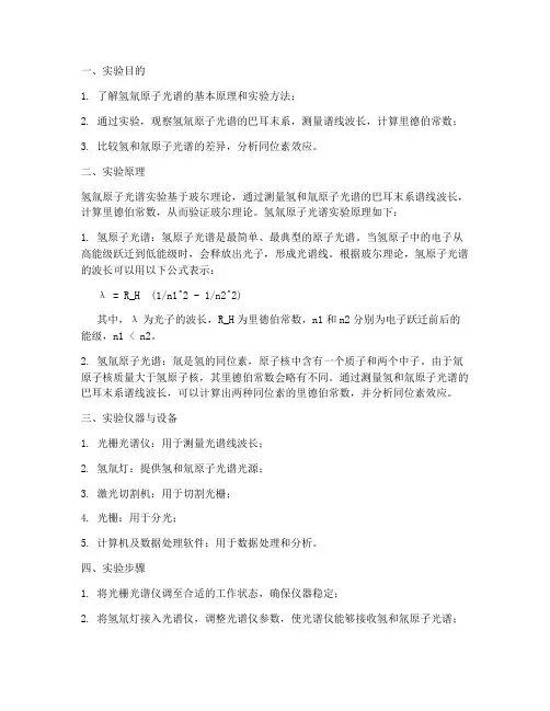 氢氚光谱实验报告