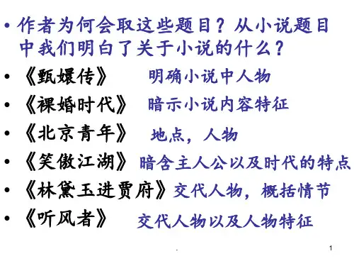 小说标题的作用(完美版)PPT课件