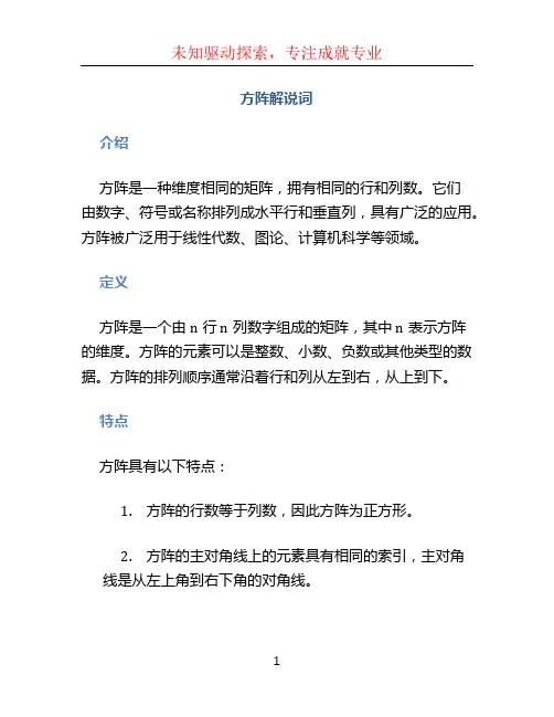 方阵解说词