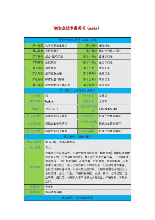 钡安全技术说明书(msds)