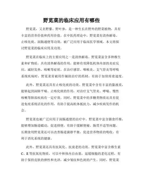 野苋菜的临床应用有哪些