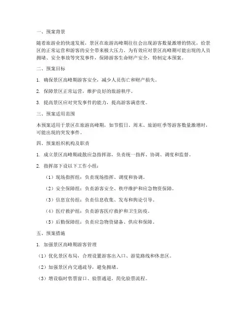 景区高峰期疏散应急预案