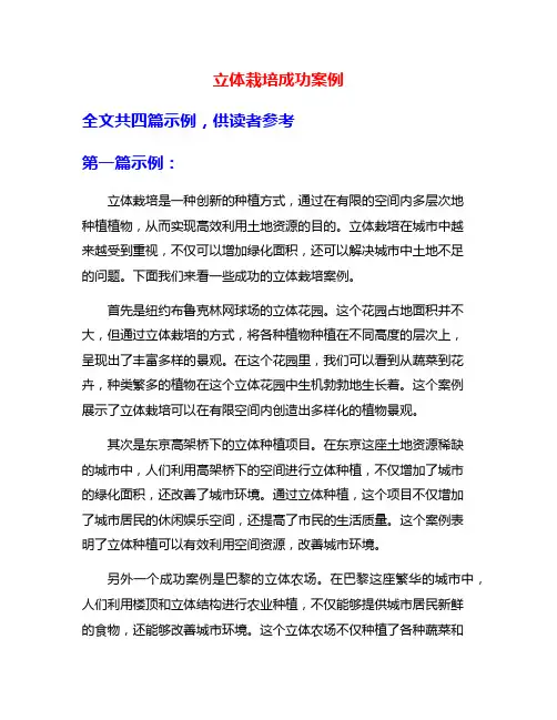 立体栽培成功案例
