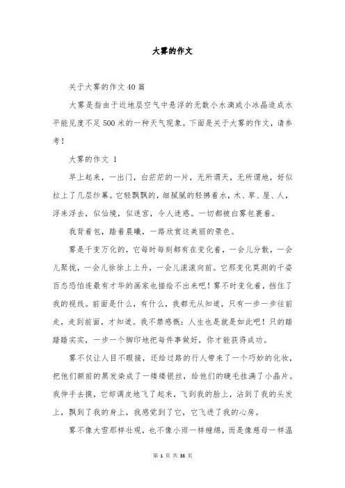 大雾的作文