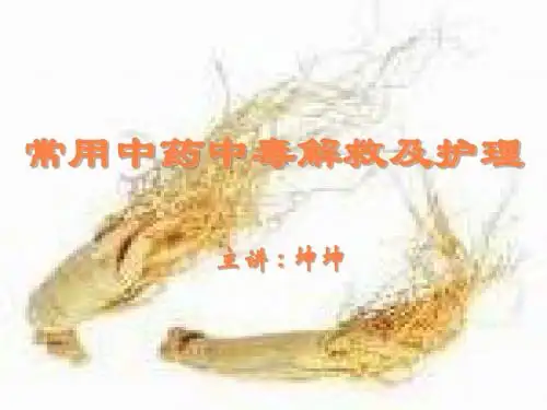 常用中药中毒解救及护理