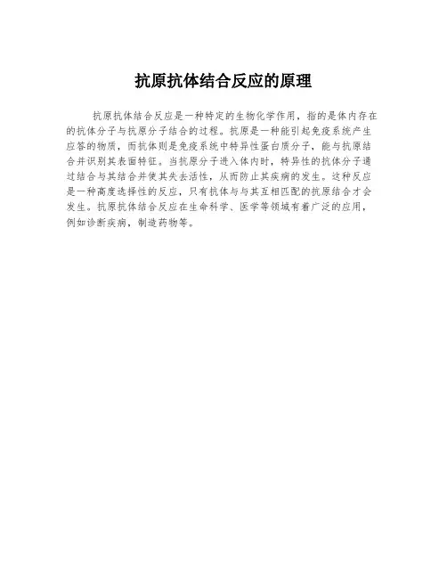 抗原抗体结合反应的原理