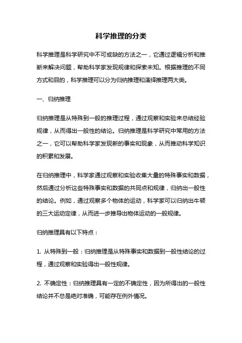 科学推理的分类