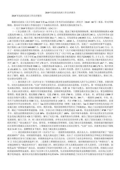 2019年民政局民政工作自评报告