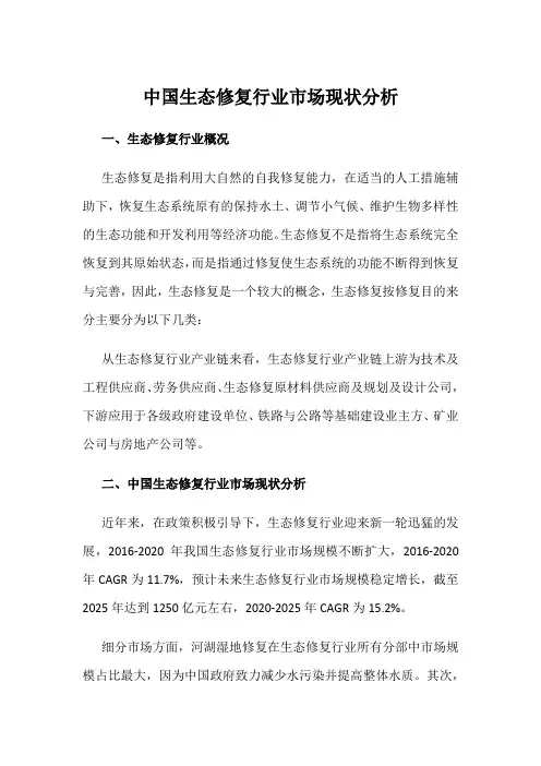 中国生态修复行业市场现状分析