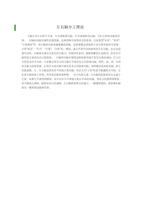 左右脑分工理论