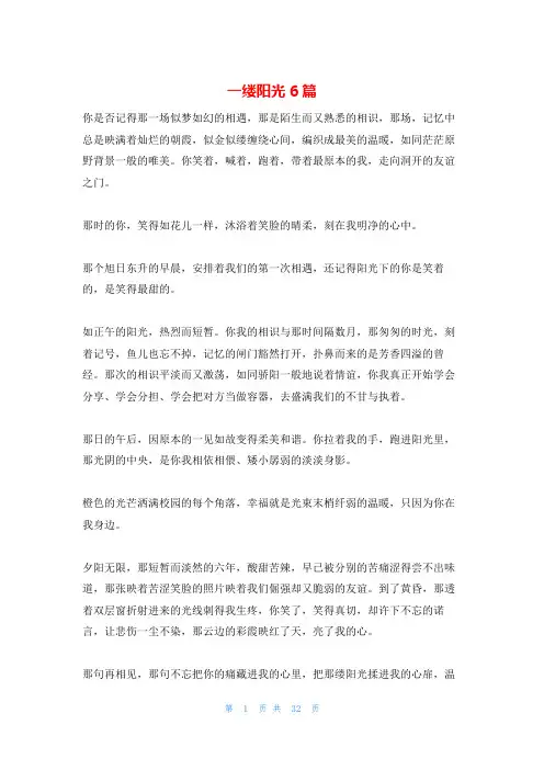 一缕阳光6篇
