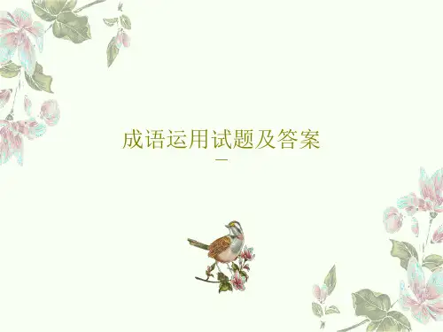 成语运用试题及答案33页PPT