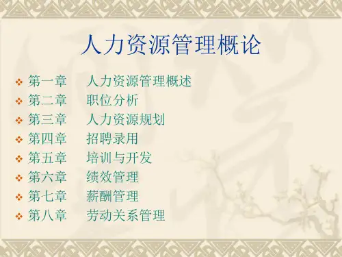 人力资源管理概论PPT课件
