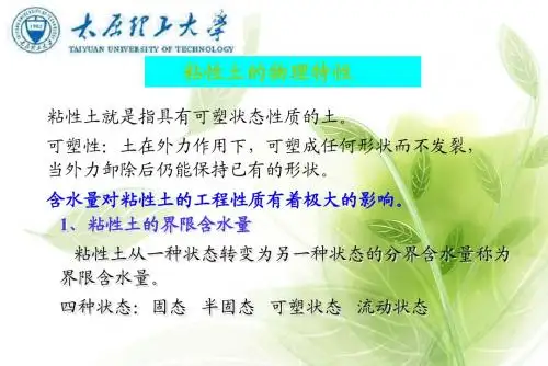 粘性土的物理特性