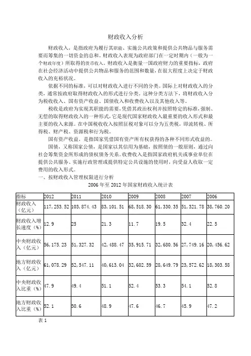 财政收入分析