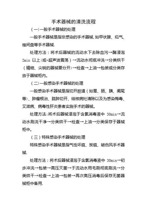 手术器械的清洗流程