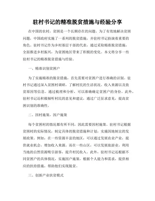 驻村书记的精准脱贫措施与经验分享