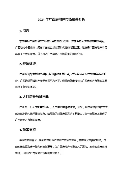 2024年广西房地产市场前景分析