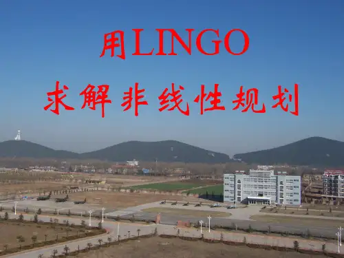 LINGO求解非线性规划