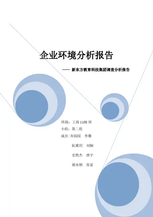 企业环境分析报告新东方教育科技集团调查分析报告【范本模板】