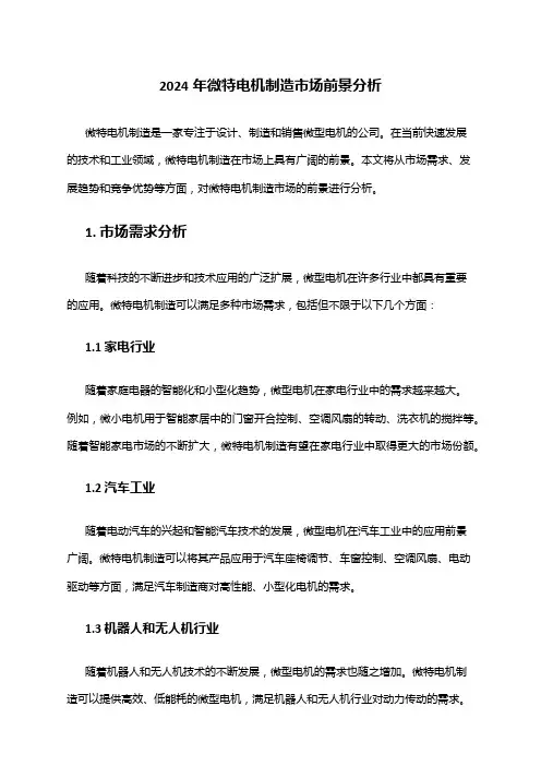 2024年微特电机制造市场前景分析
