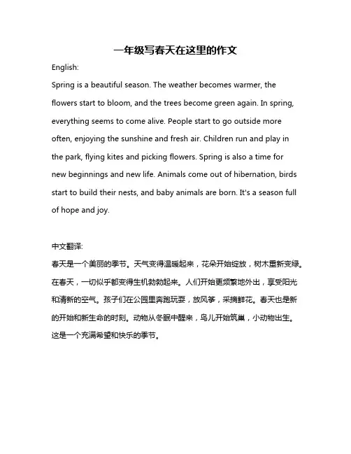 一年级写春天在这里的作文