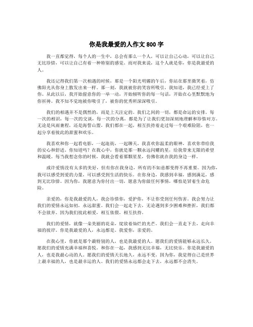 你是我最爱的人作文800字