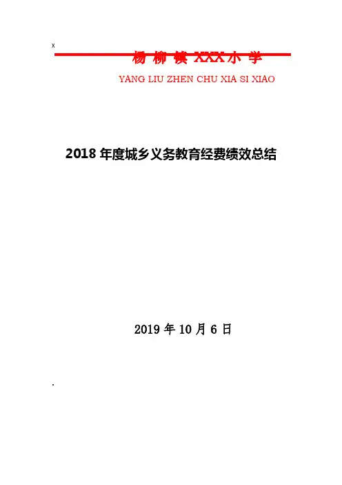 小学义务教育经费绩效总结报告