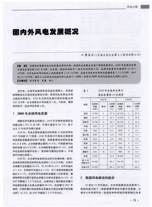 国内外风电发展概况