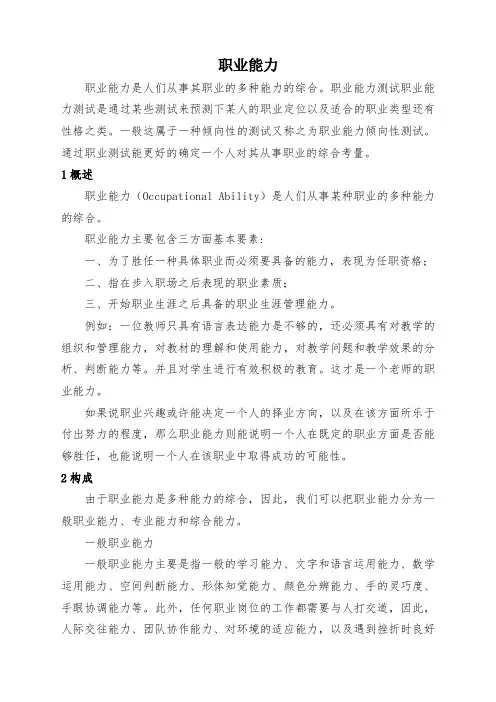职业能力