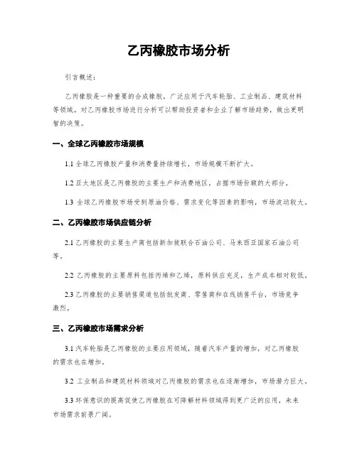乙丙橡胶市场分析