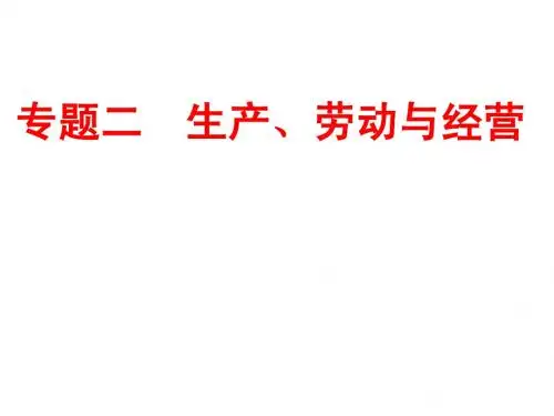 专题二 生产、劳动与经营