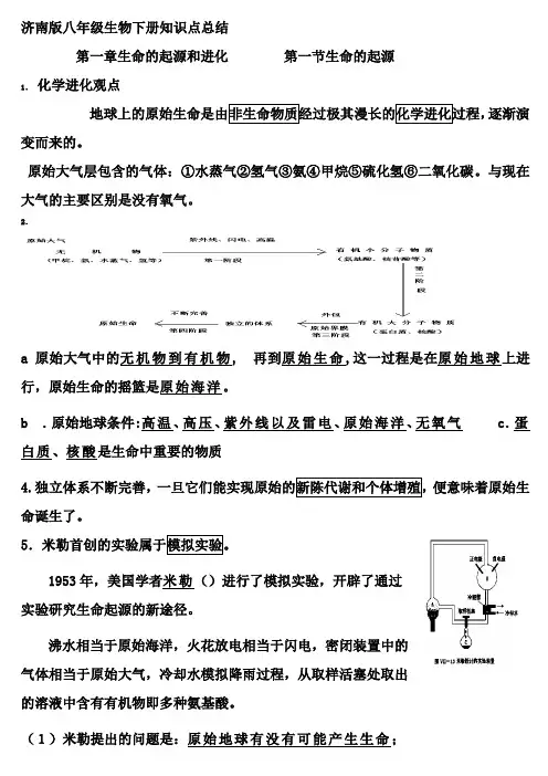 八年级下济南版生物复习提纲-----打印版