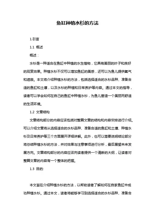 鱼缸种植水杉的方法