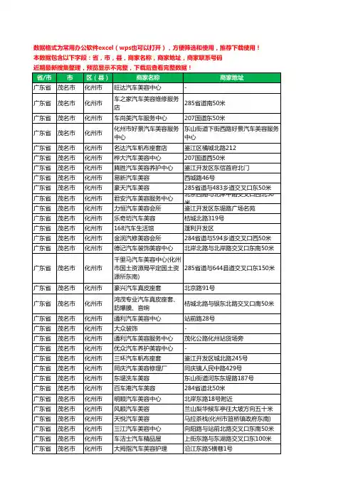 2020新版广东省茂名市化州市汽车装潢工商企业公司商家名录名单联系电话号码地址大全111家