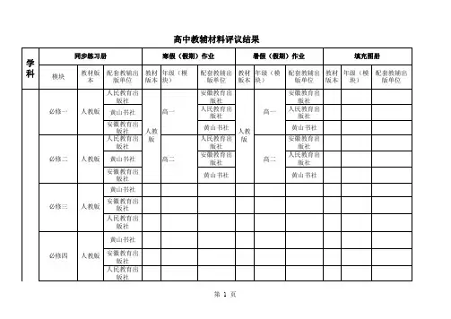 2013年安徽中小学教辅材料目录全