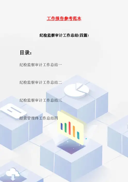 纪检监察审计工作总结(四篇)