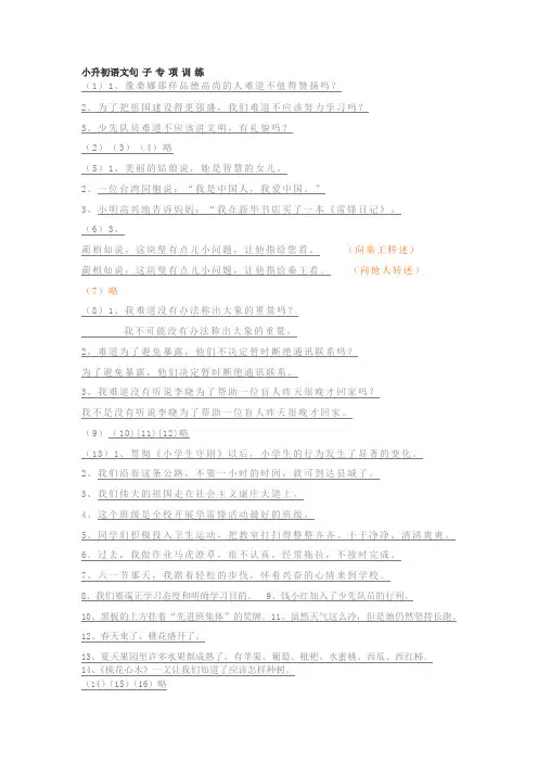 小升初语文句子专项训练(答案)