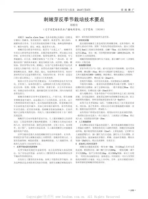 刺嫩芽反季节栽培技术要点